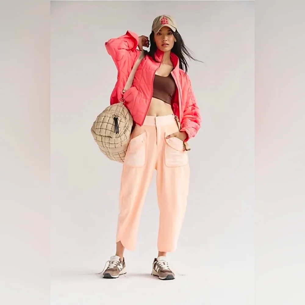 NWT Free People Timko Pants Pastel Peach S - Picture 4 of 5